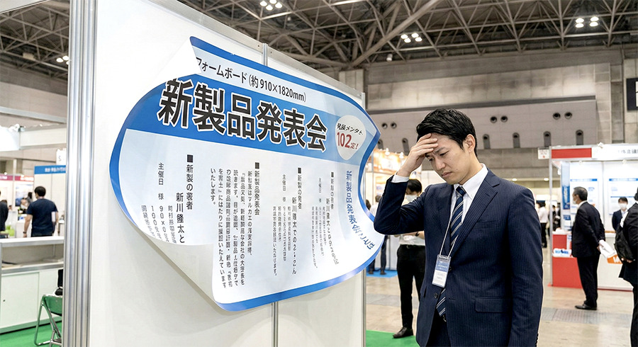 展示物が劣化で反っている画像